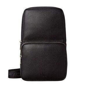 Calvin Klein Men's/Unisex Leather All Day Sling Bag New With Tag Black